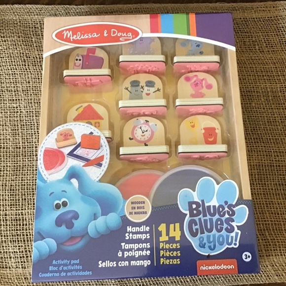 Melissa & Doug Blue’s Clues wooden handle stamps. NWT - Picture 5 of 14